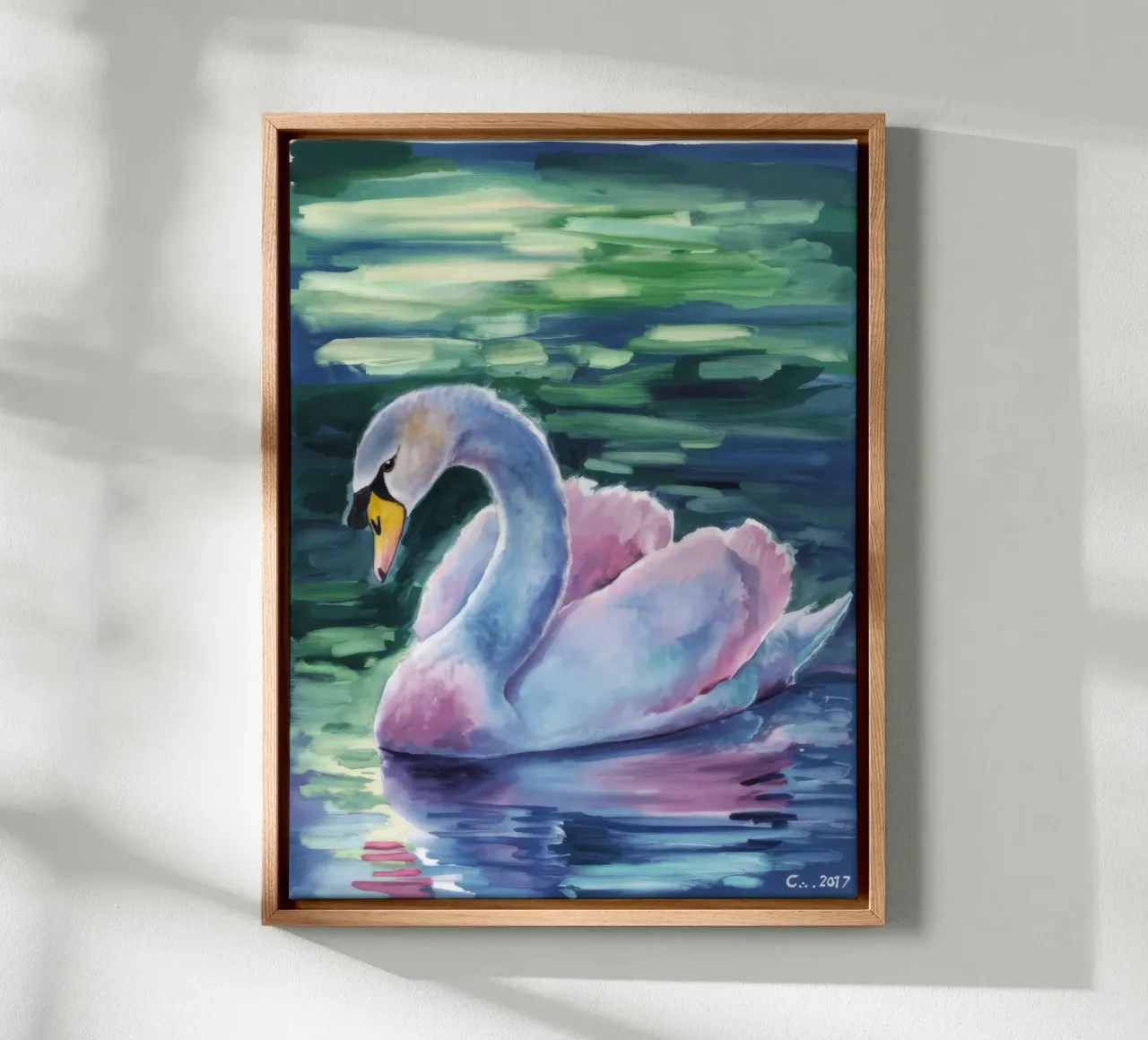 Roseate Swan Serenity canvas by Dream Spectrum