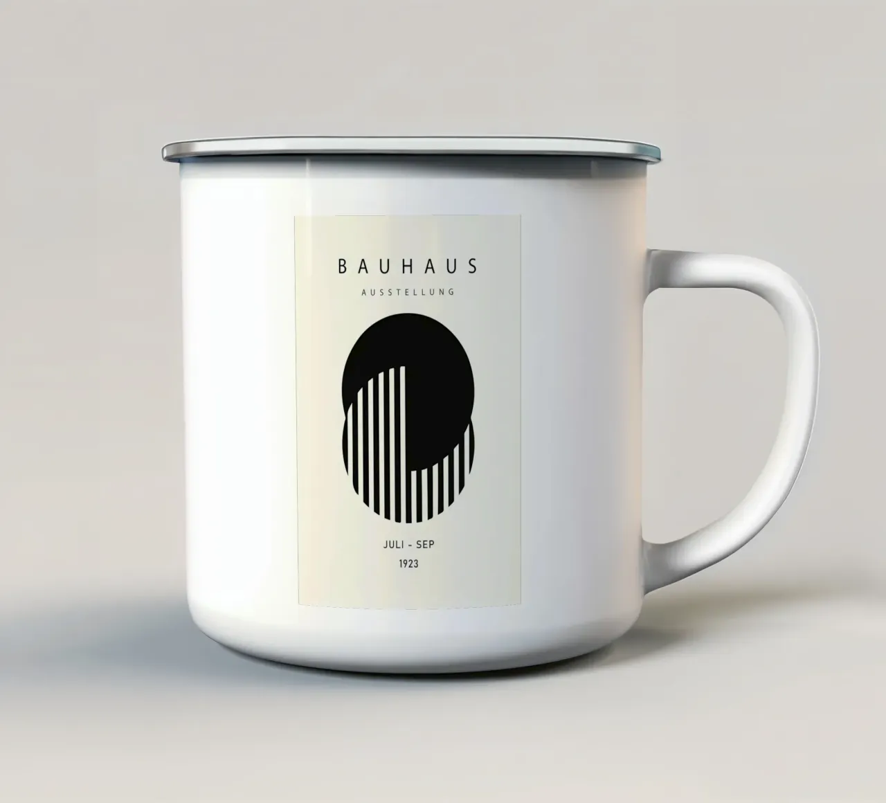 Linien und Licht Emaille Tasse von Kumasama