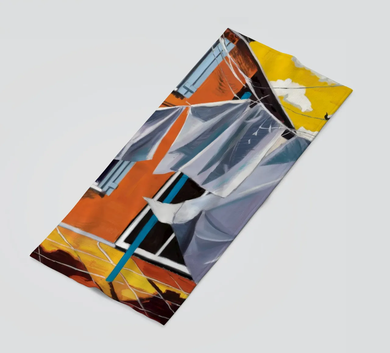 Lenzuola bianche spazzate dal vento telo mare da Silk Palette