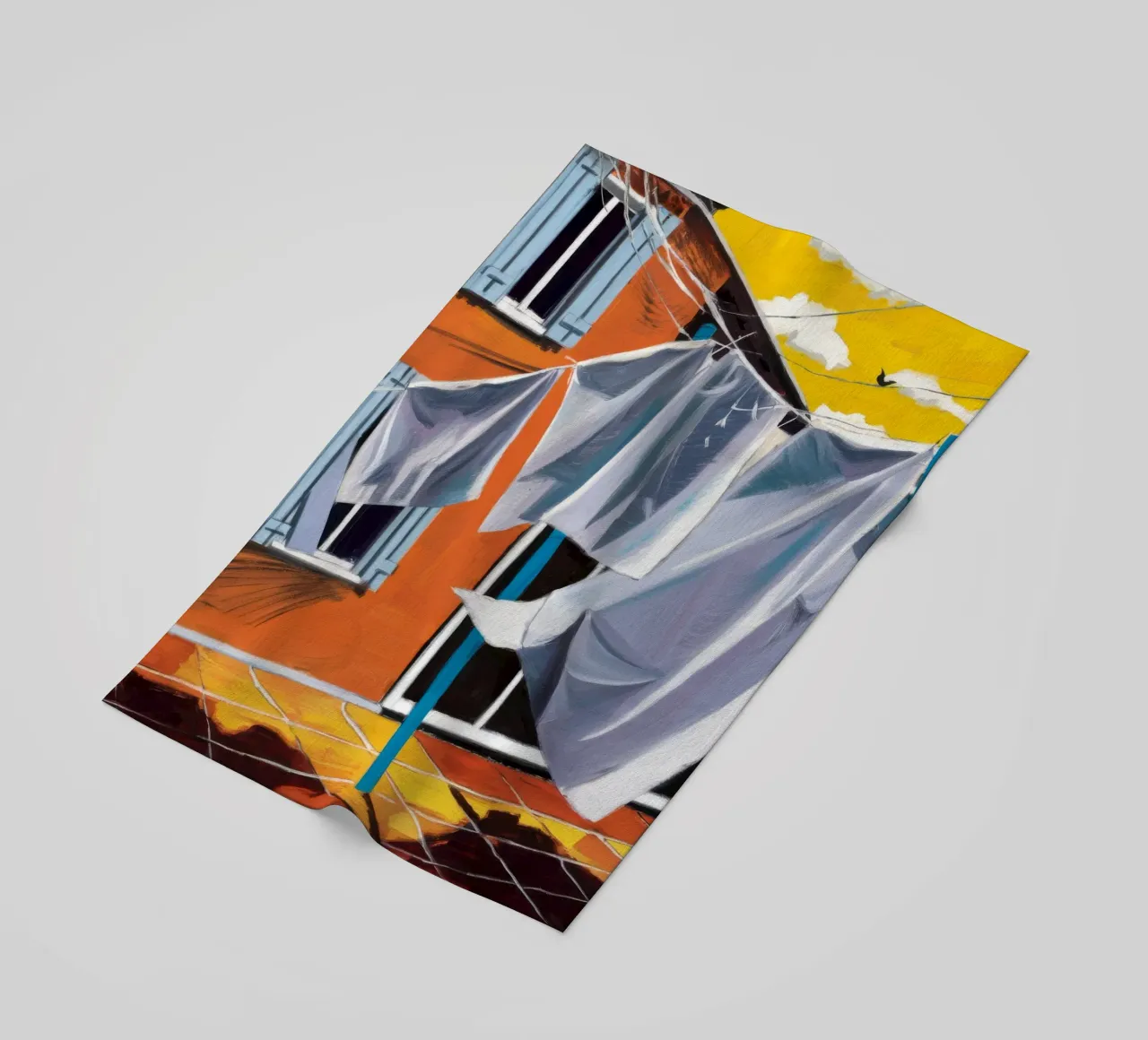 Lenzuola bianche spazzate dal vento telo mare da Silk Palette