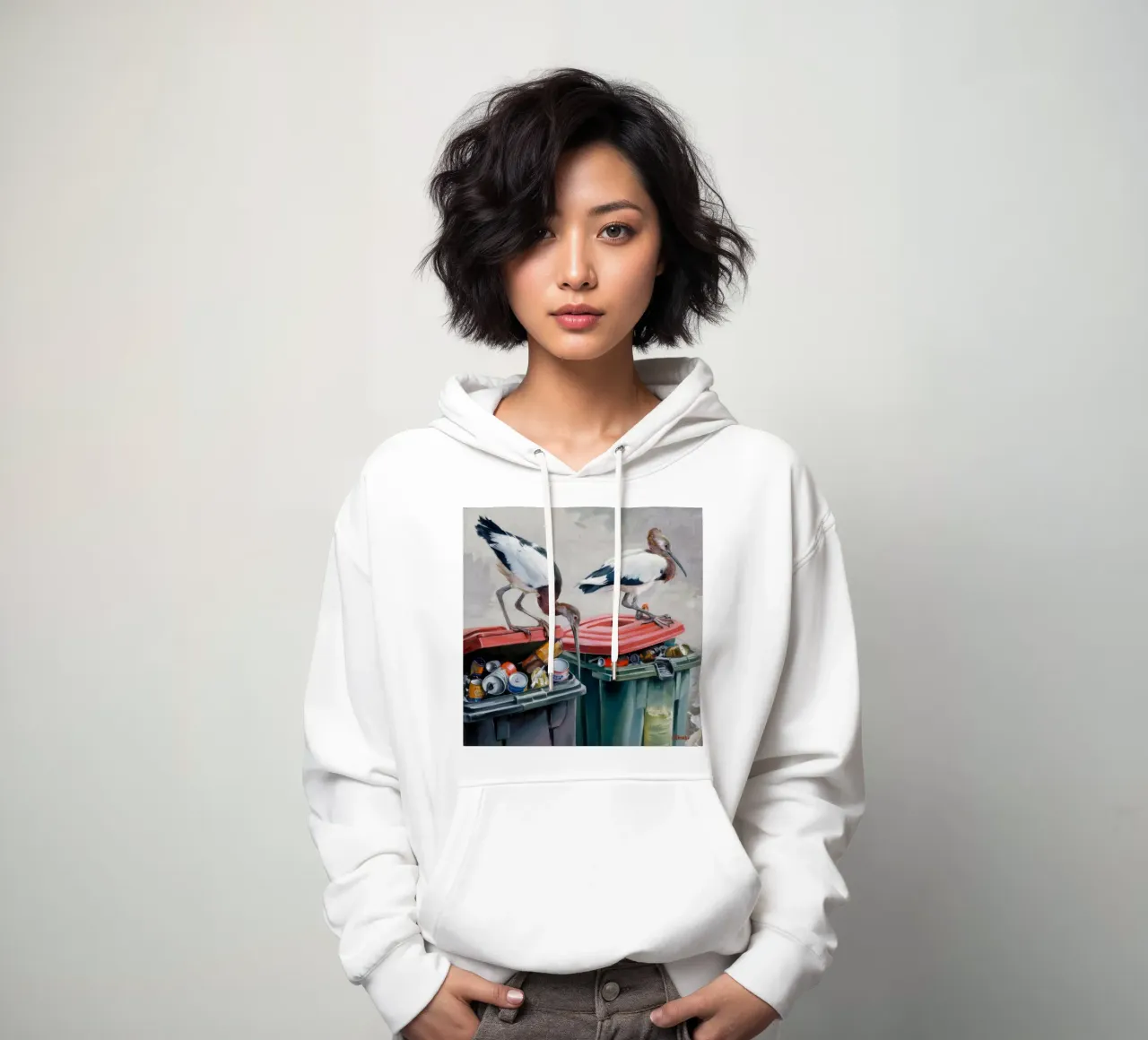 Ouverture urbana Ibis felpa con cappuccio da Opal Strokes
