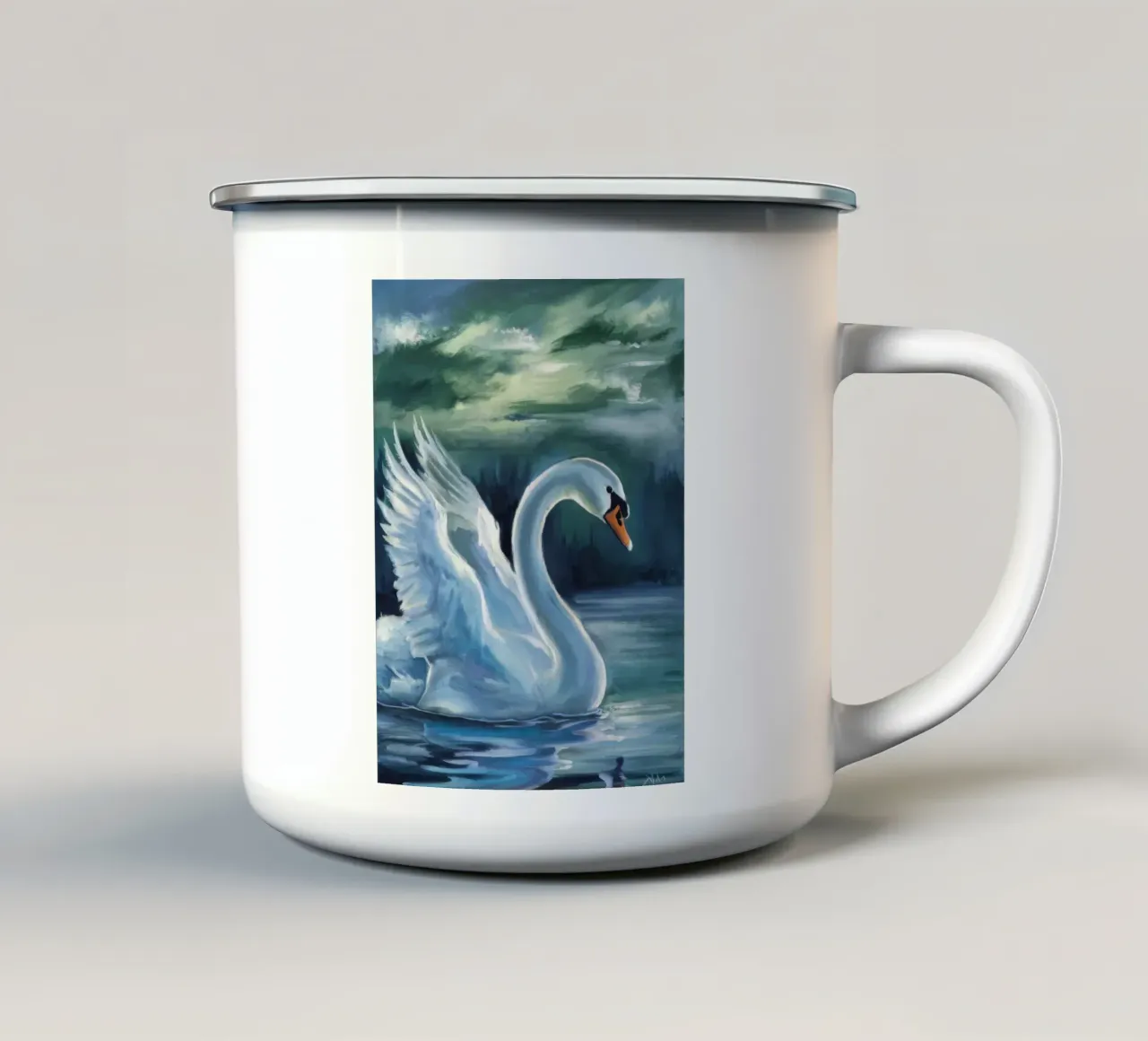 Sogni del cigno azzurro tazza in smalto da Dream Spectrum