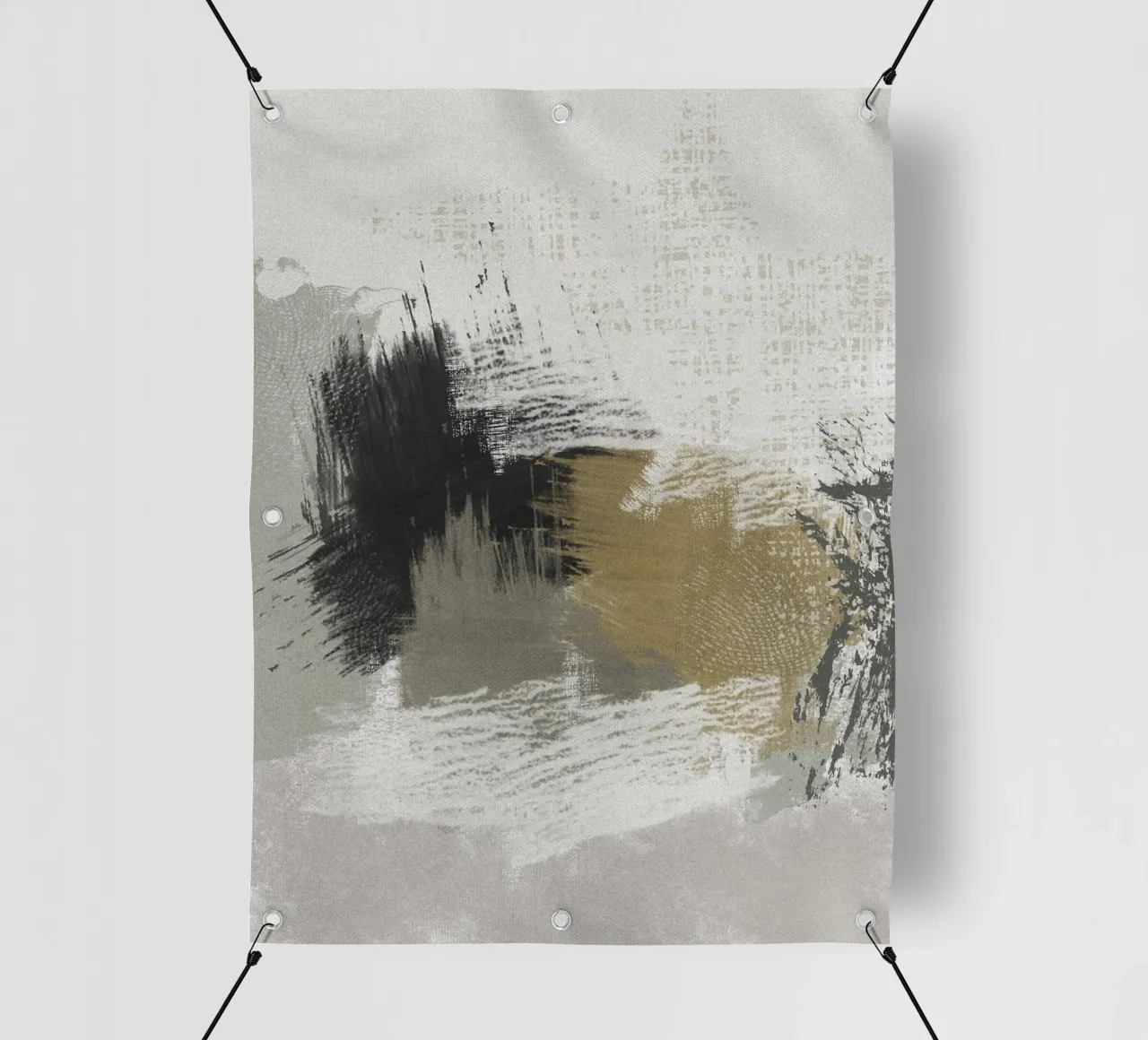 Modern abstract artwork with brush strokes telo in pvc da Imaginative