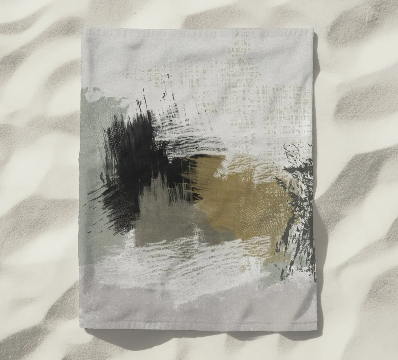 Modern abstract artwork with brush strokes telo mare da Imaginative