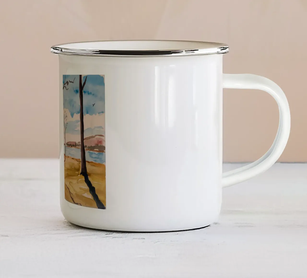 L'inverno della costa desolata tazza in smalto da Silk Palette