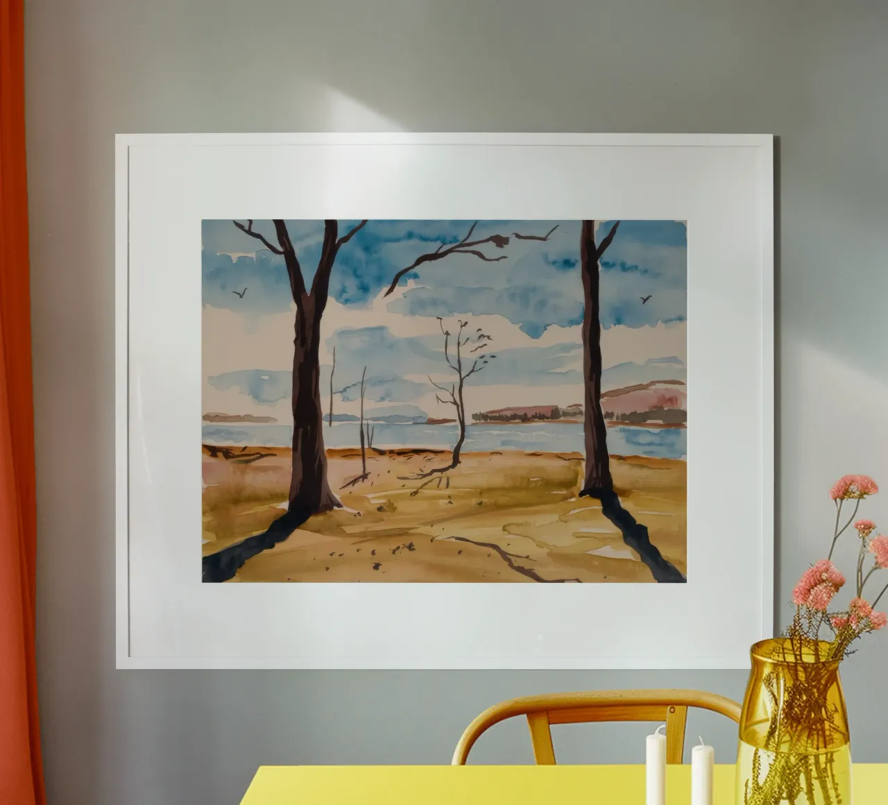 L'inverno della costa desolata poster con telaio in plastica da Silk Palette