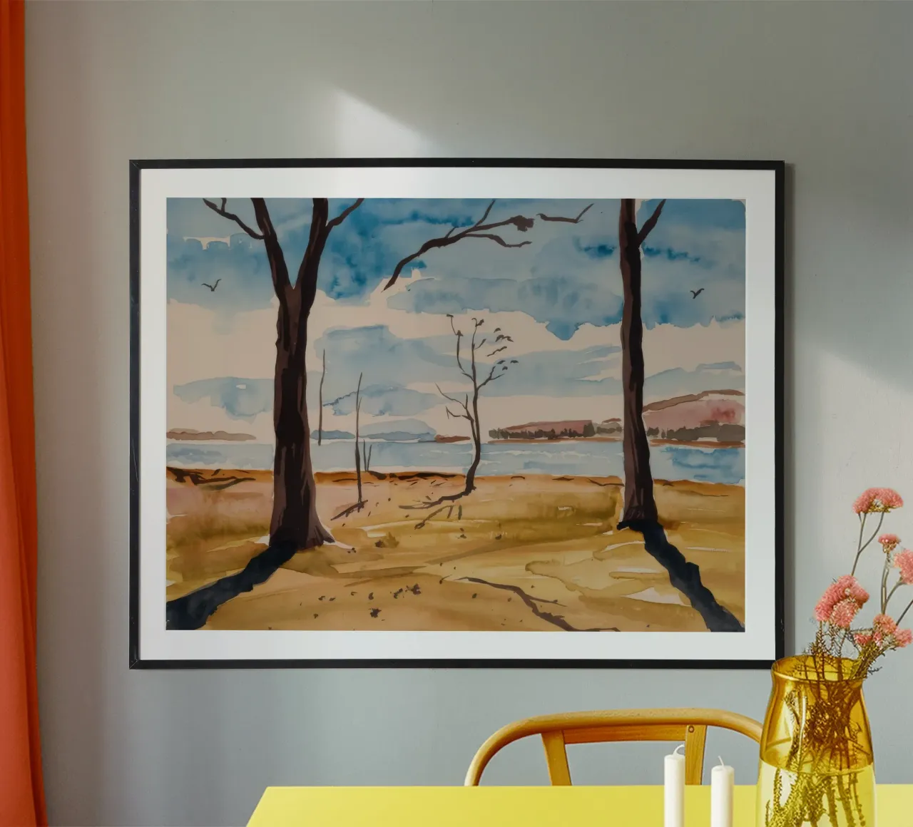 L'inverno della costa desolata poster con telaio in plastica da Silk Palette