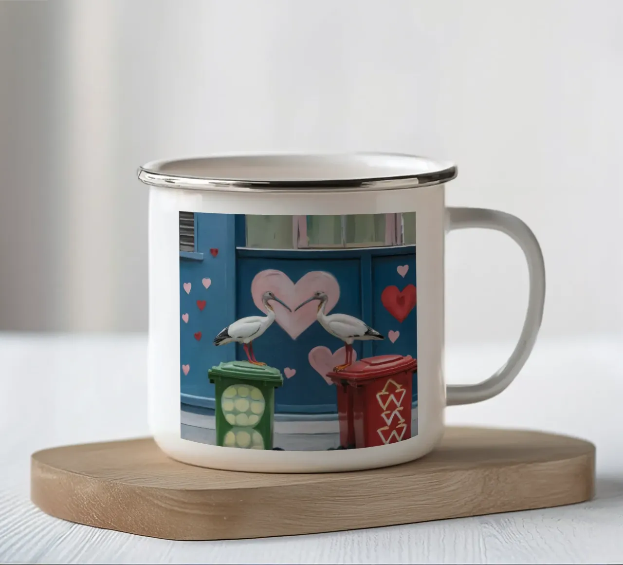 Graffiti Heart Serenade tazza in smalto da Opal Strokes