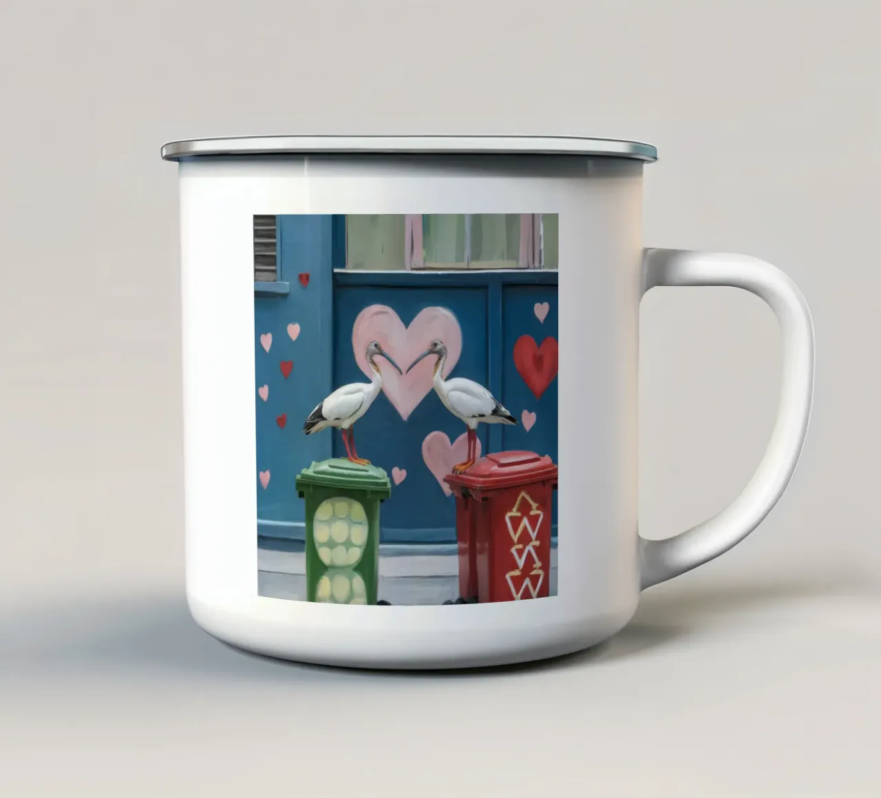 Graffiti Heart Serenade tazza in smalto da Opal Strokes
