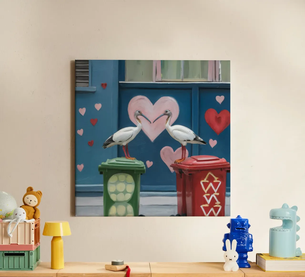 Graffiti Heart Serenade tela con Cornice a cassetta da Opal Strokes