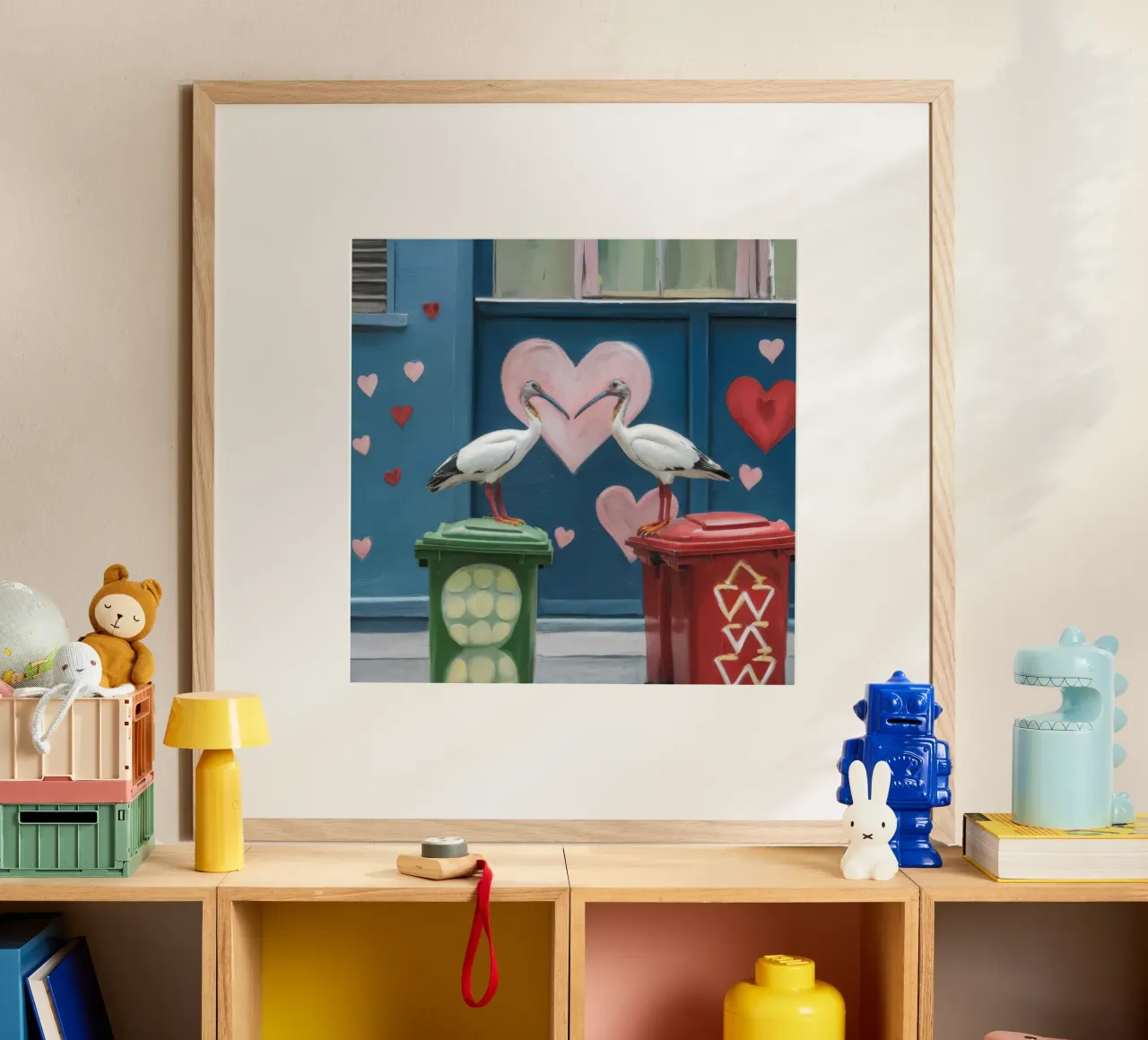 Graffiti Heart Serenade poster con telaio in legno da Opal Strokes
