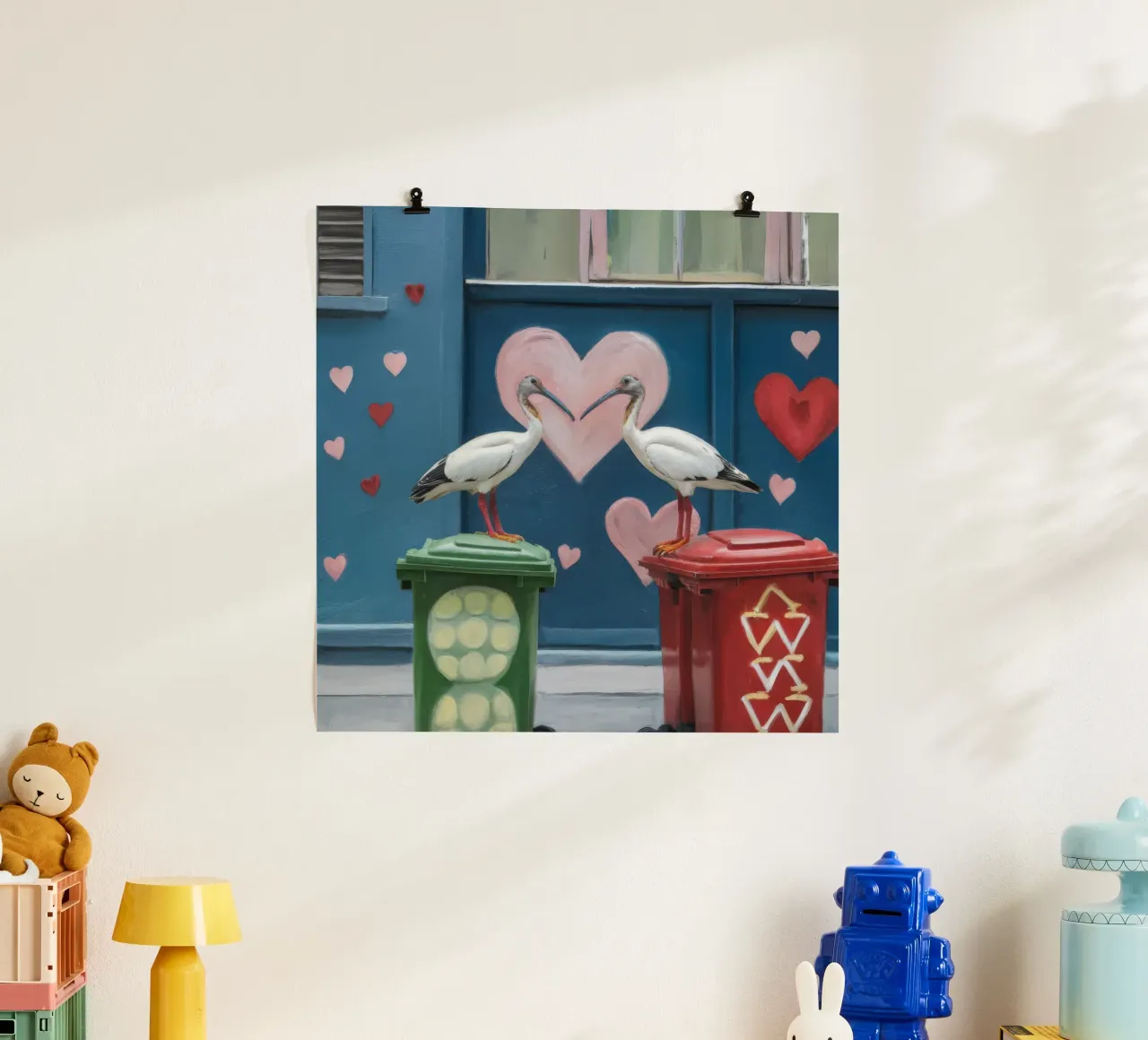 Graffiti Heart Serenade poster con telaio in legno da Opal Strokes
