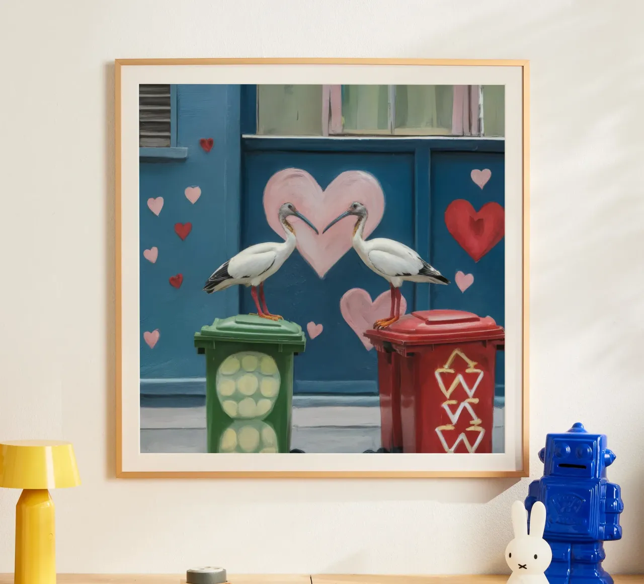 Graffiti Heart Serenade poster con telaio in legno da Opal Strokes