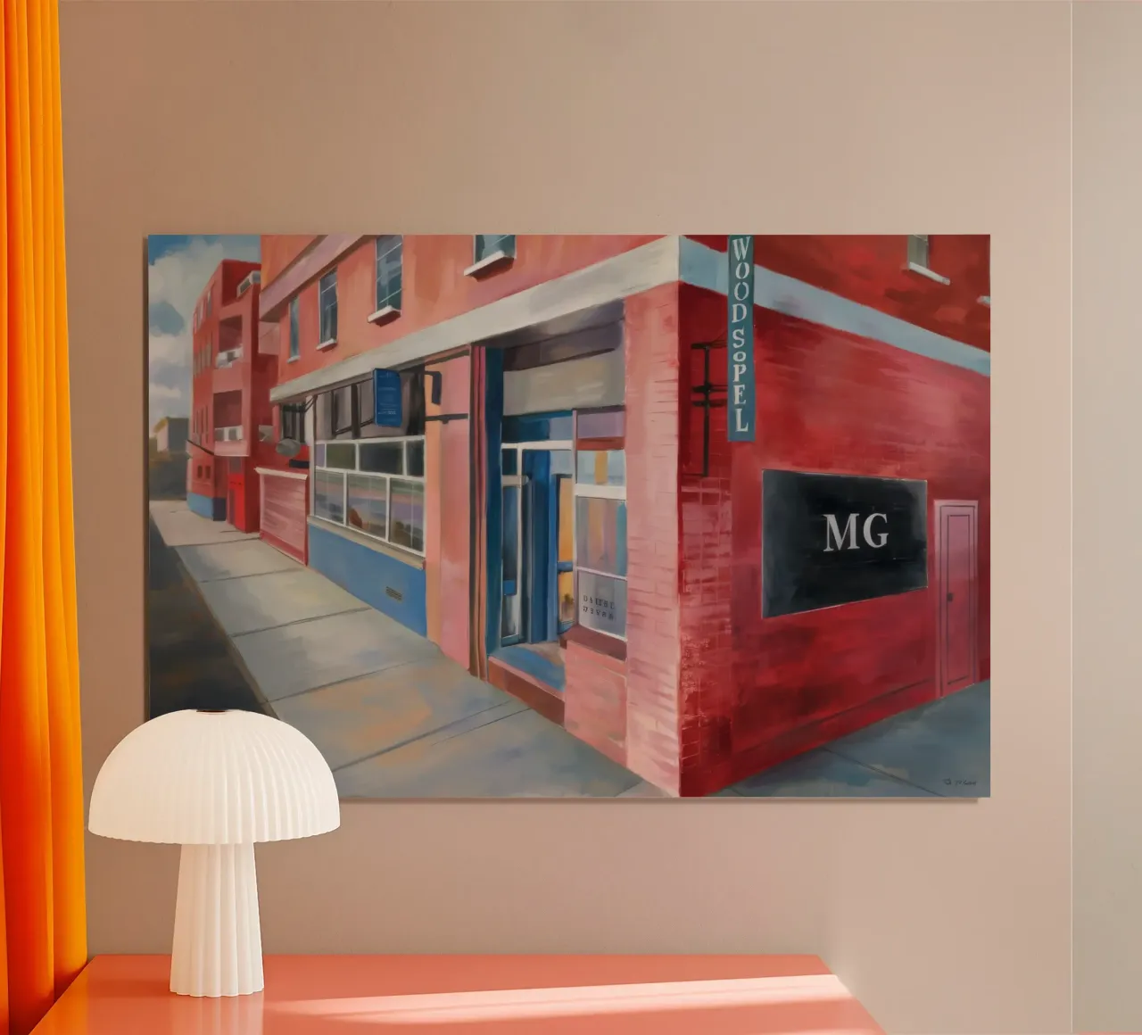 Angolo cremisi Solitudine poster con telaio in plastica da Opal Strokes