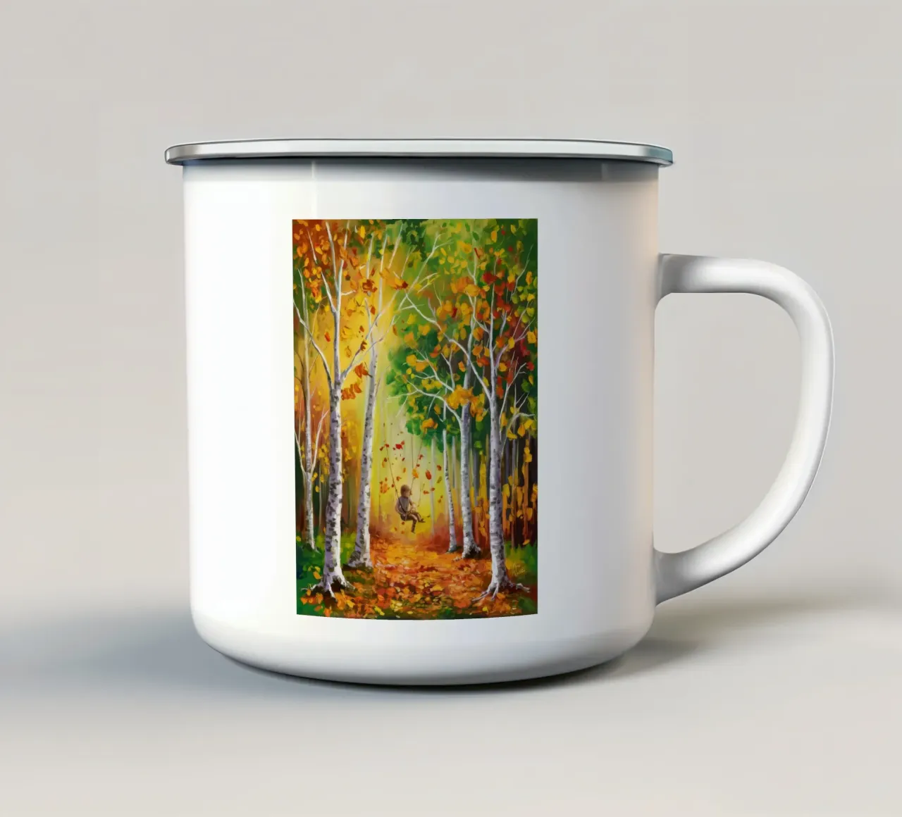 Danza della foresta dorata tazza in smalto da Dream Spectrum