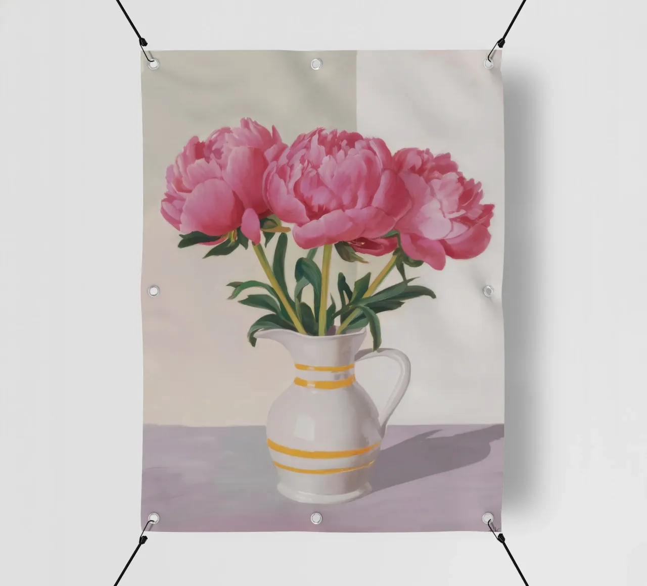 Peony Blush Stillness telo in pvc da Opal Strokes