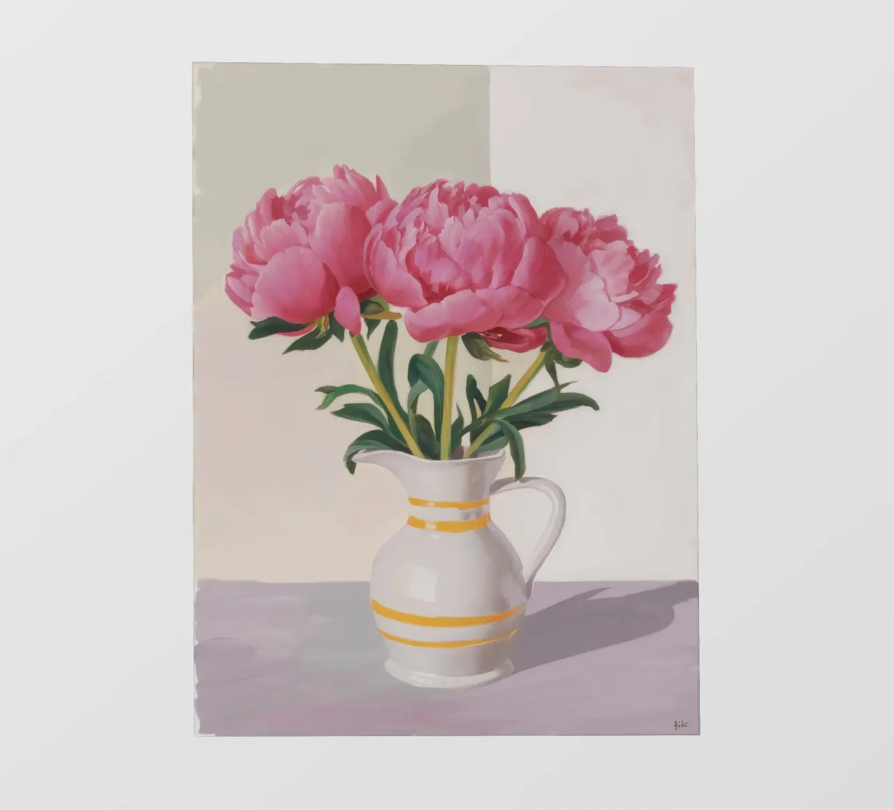 Peony Blush Stillness telo in pvc da Opal Strokes