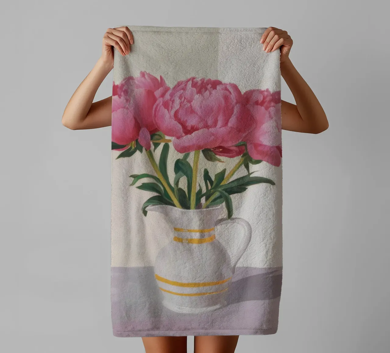 Peony Blush Stillness asciugamano da bagno da Opal Strokes