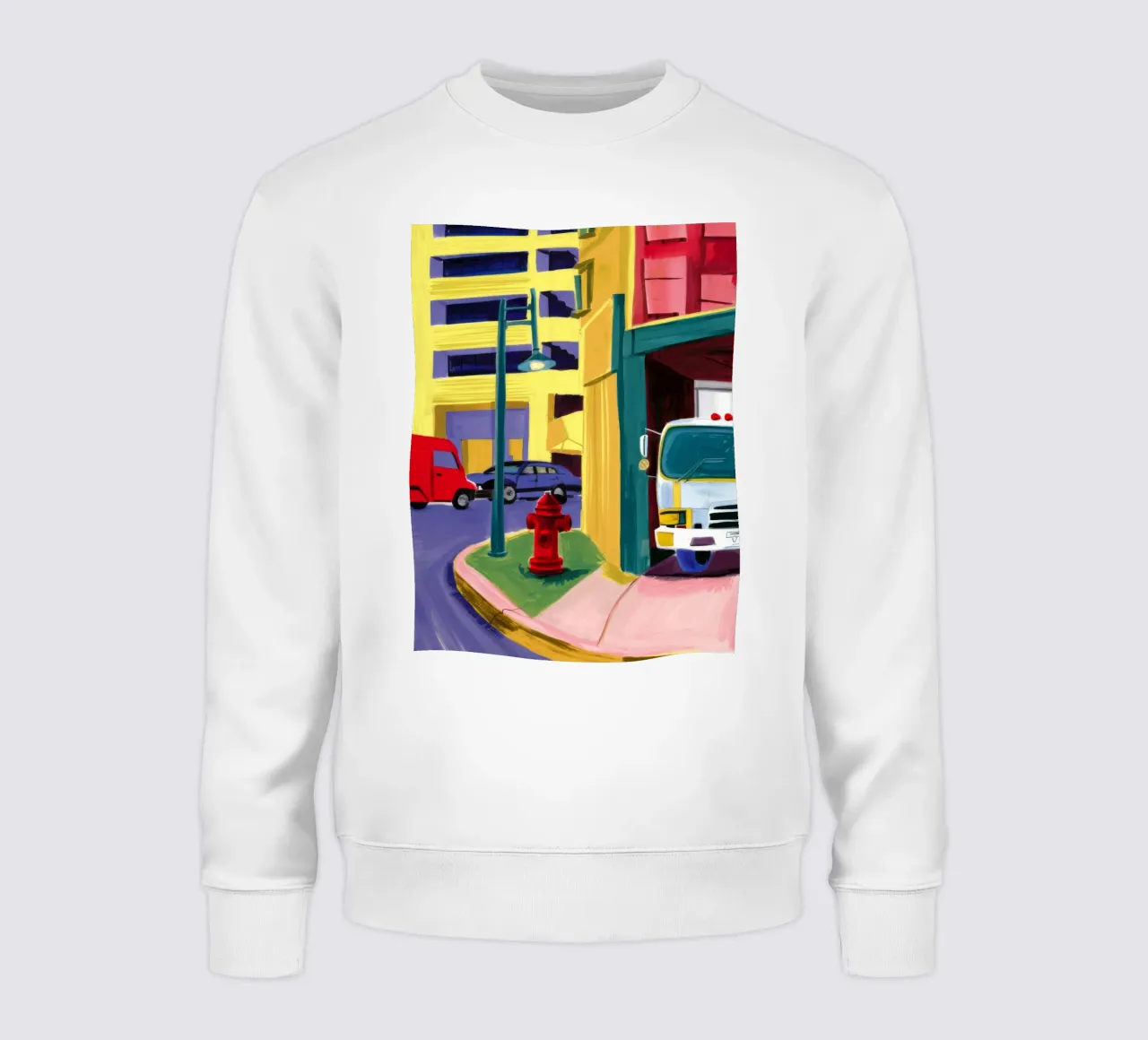Red Fire Hydrant sweatshirt by Silk Palette