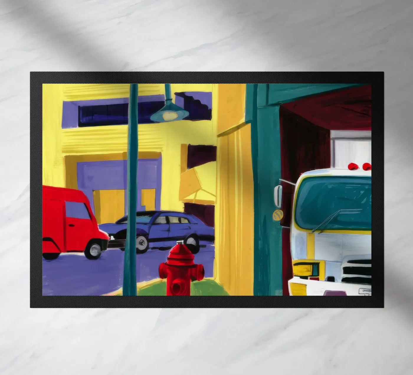 Red Fire Hydrant doormat by Silk Palette