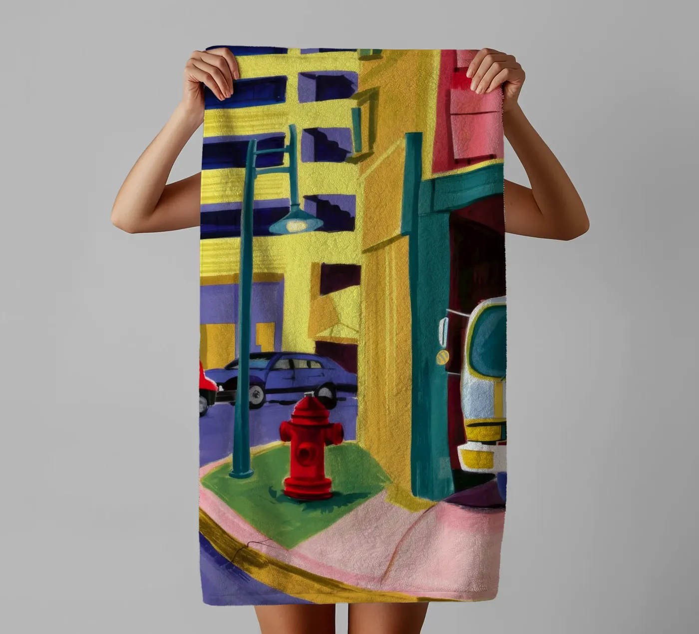 Red Fire Hydrant towel by Silk Palette