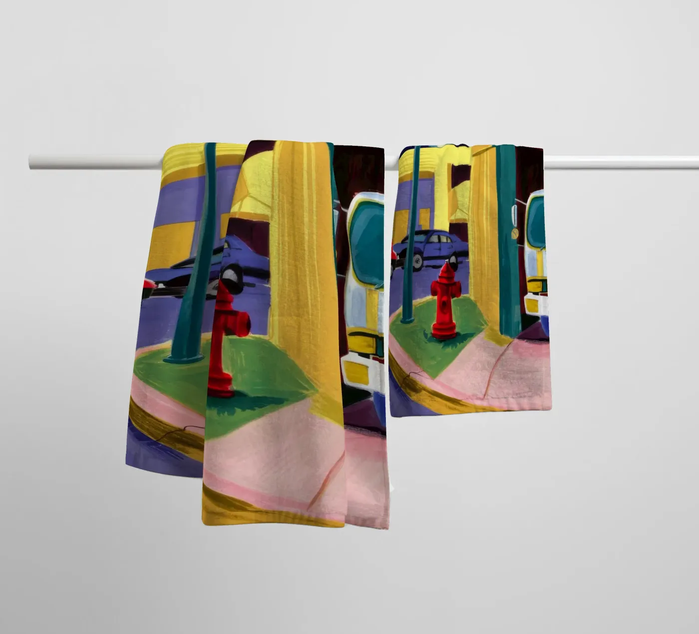 Red Fire Hydrant towel by Silk Palette