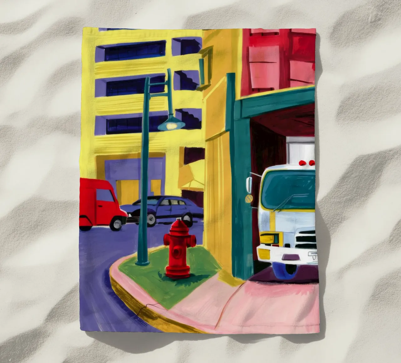 Idrante rosso telo mare da Silk Palette