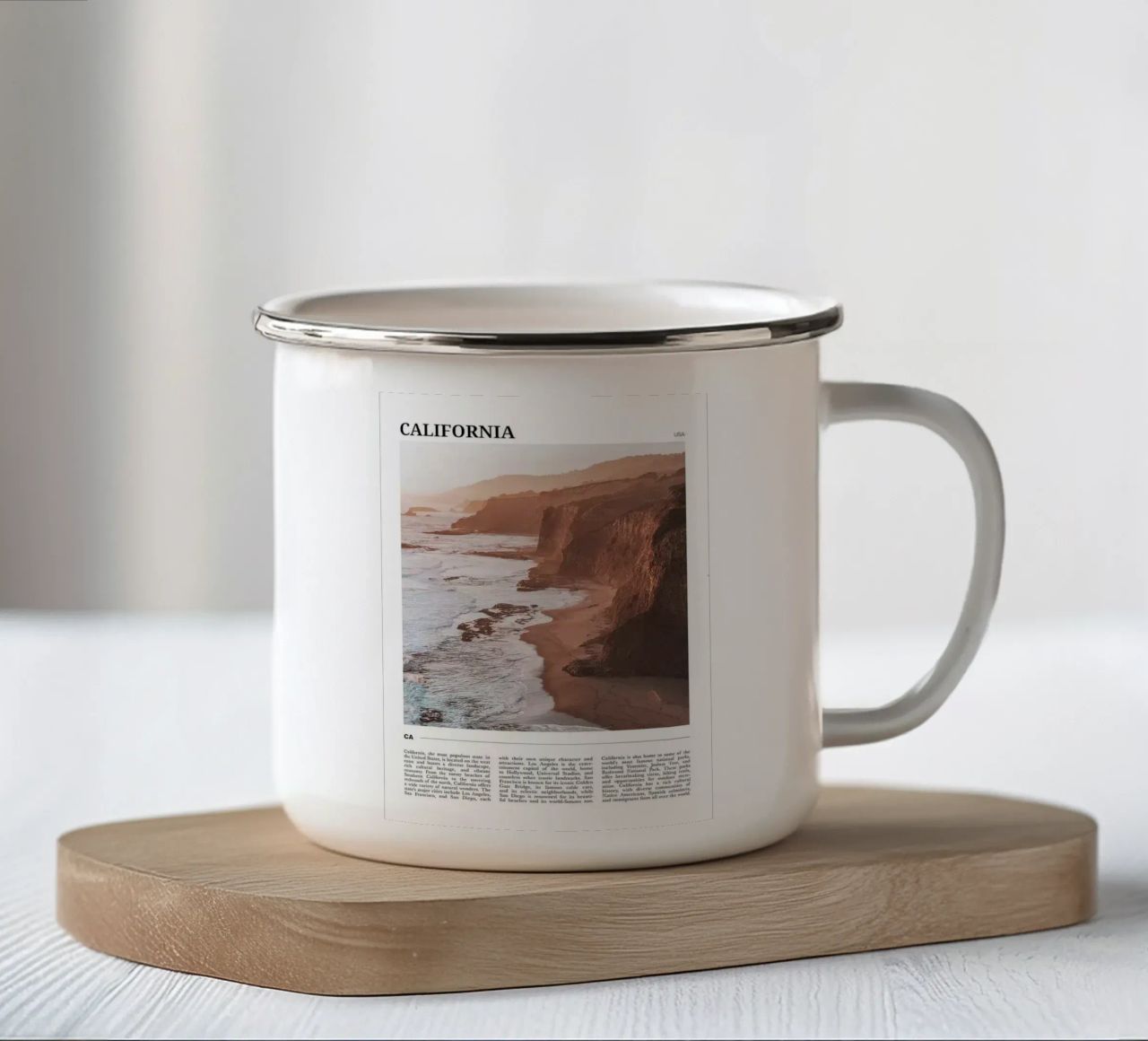 Viaggio in California tazza in smalto da Christopher shop
