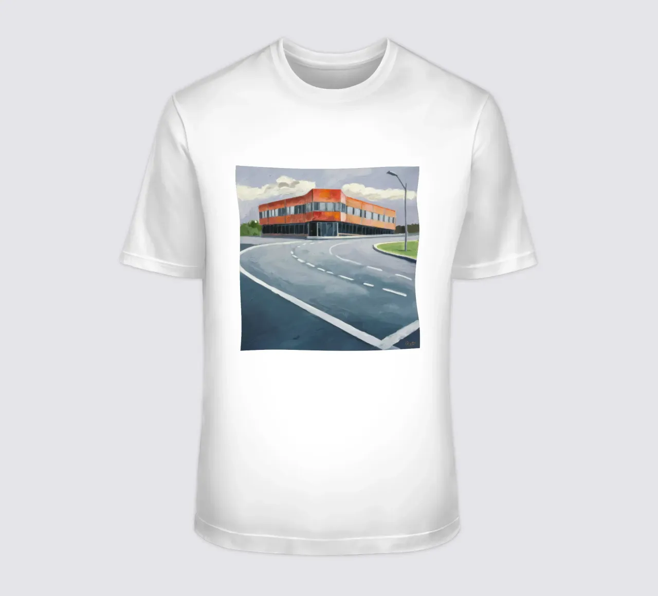 Curva arancione modernista t-shirt da Opal Strokes