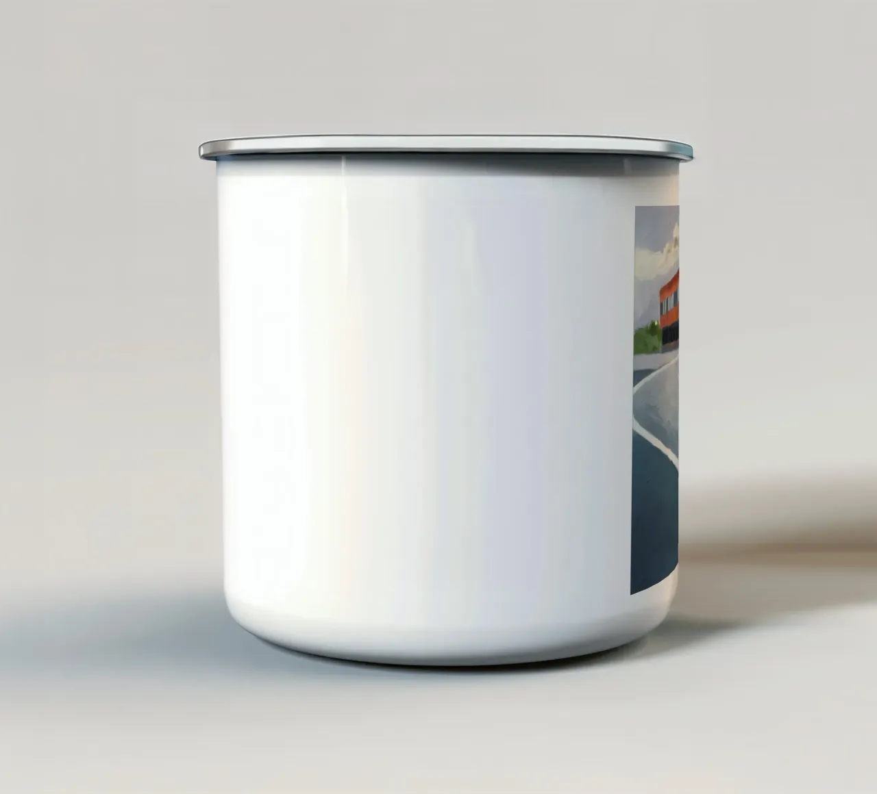 Curva arancione modernista tazza in smalto da Opal Strokes