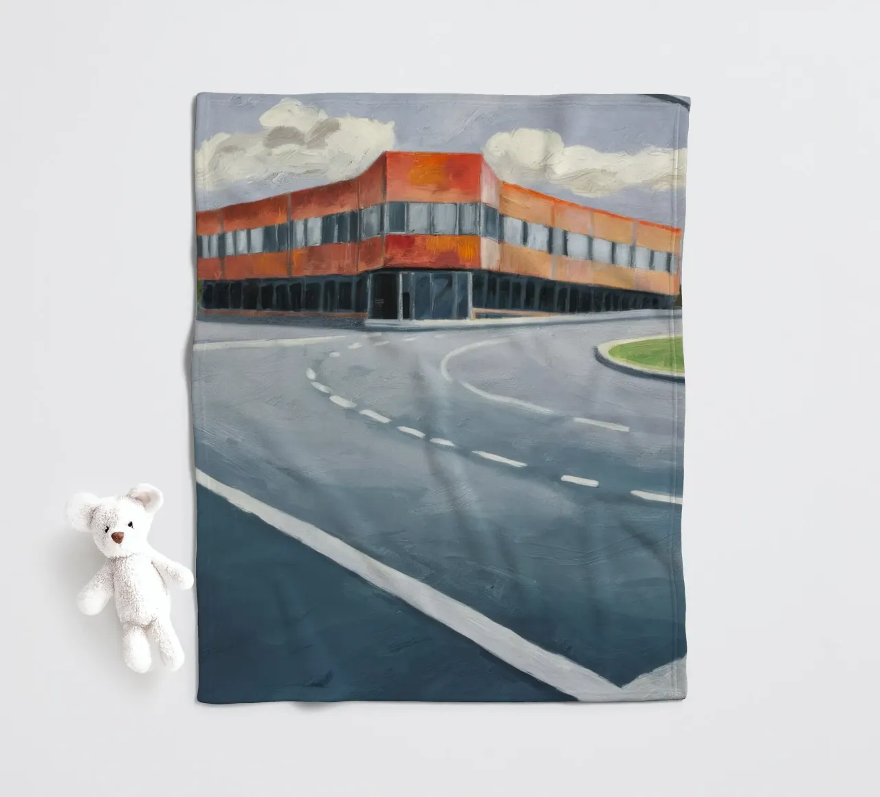 Curva arancione modernista coperta in pile da Opal Strokes