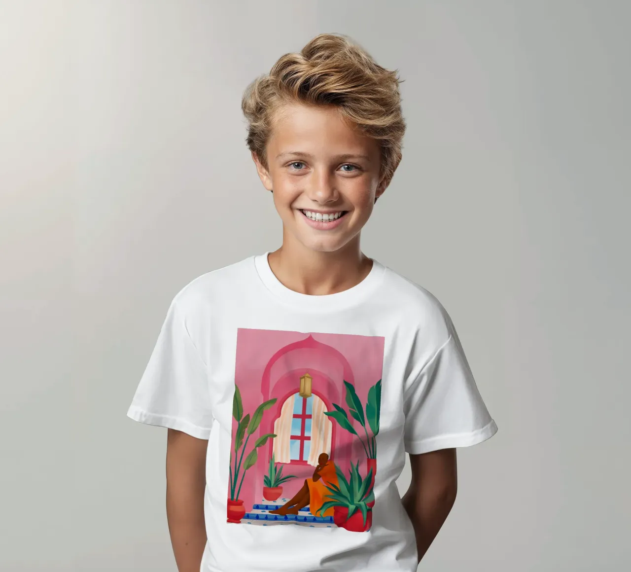 Donna in un arco rosa t-shirt bambini da Silk Palette