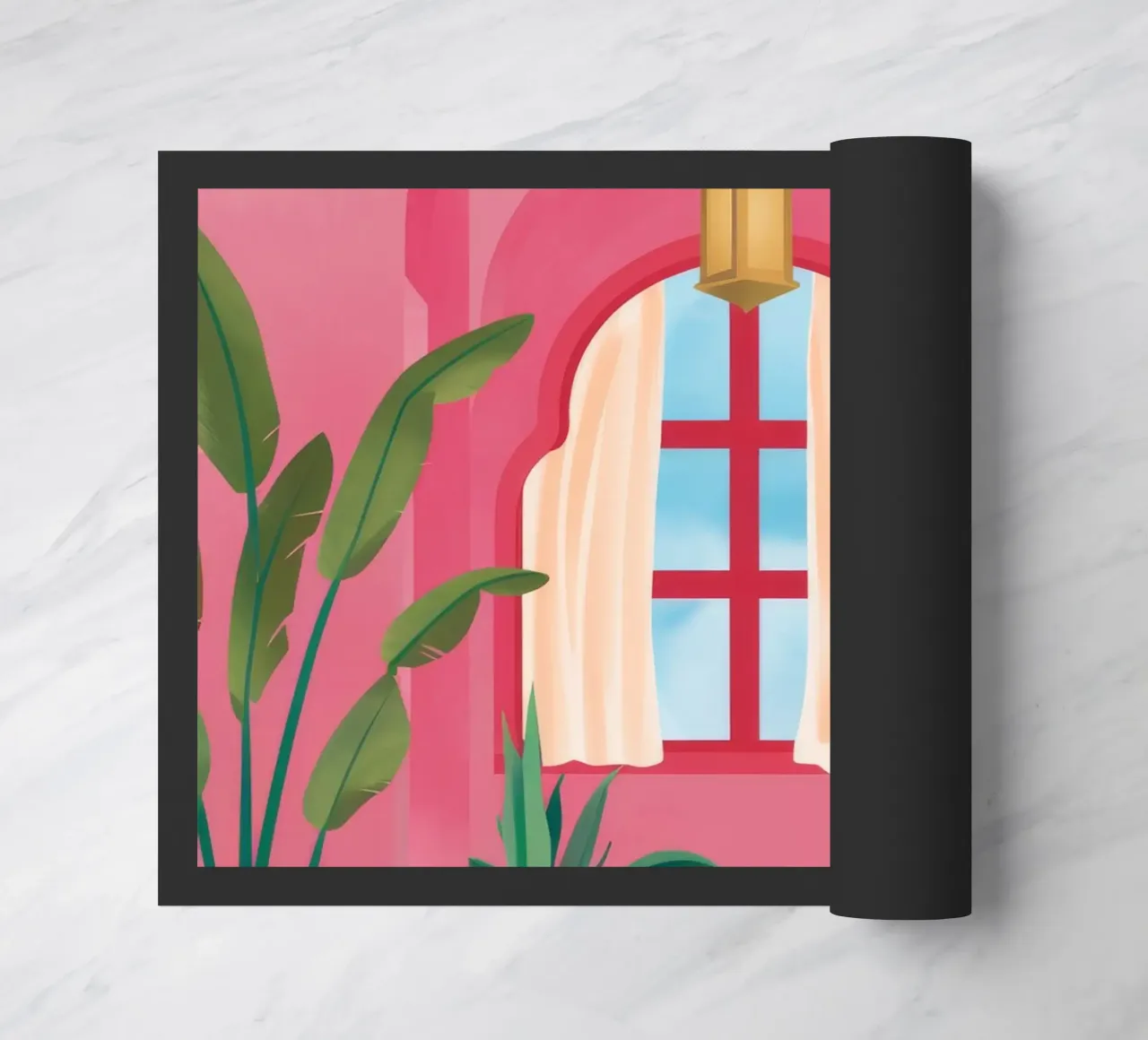Donna in un arco rosa zerbino da Silk Palette