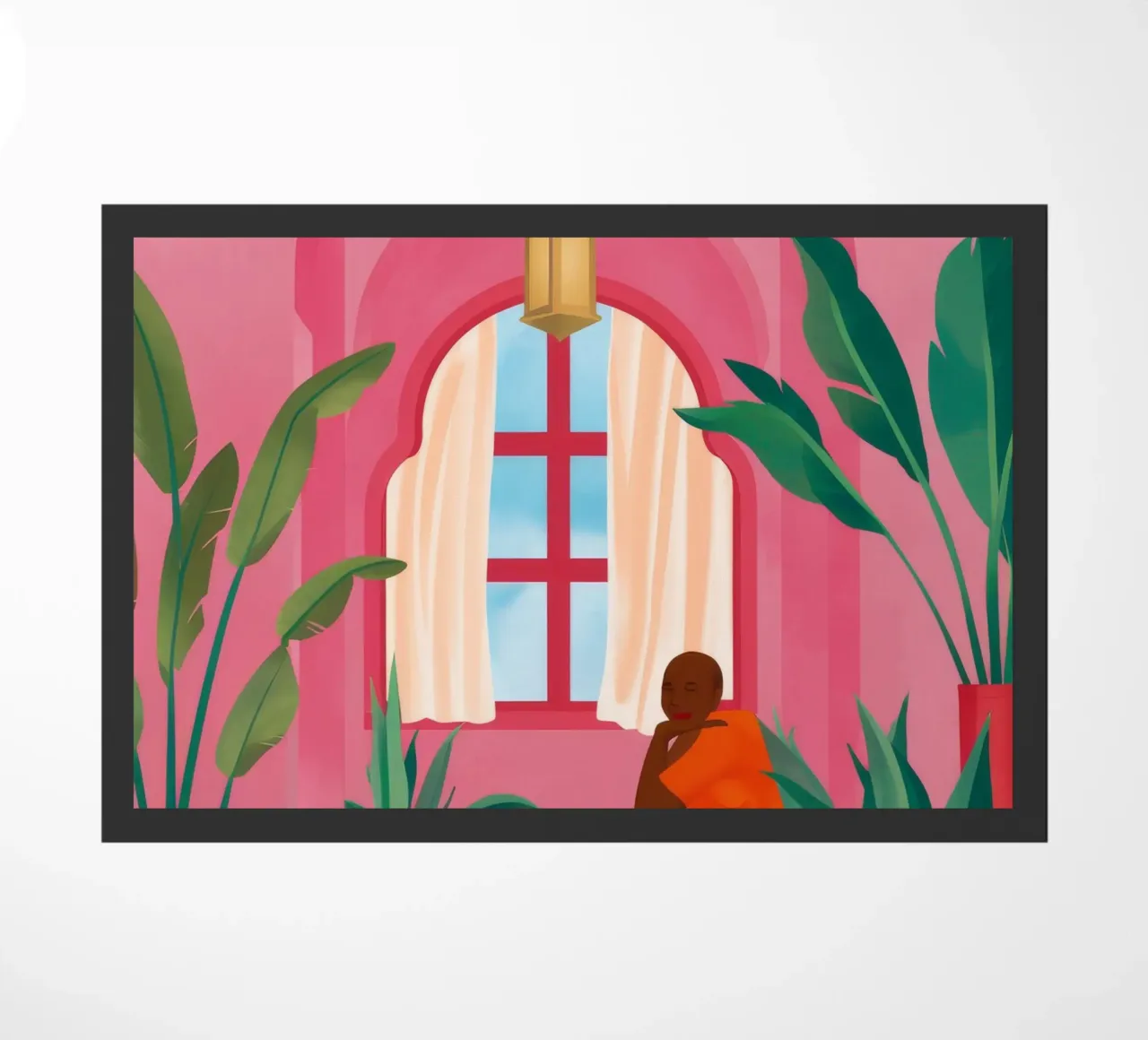 Donna in un arco rosa zerbino da Silk Palette