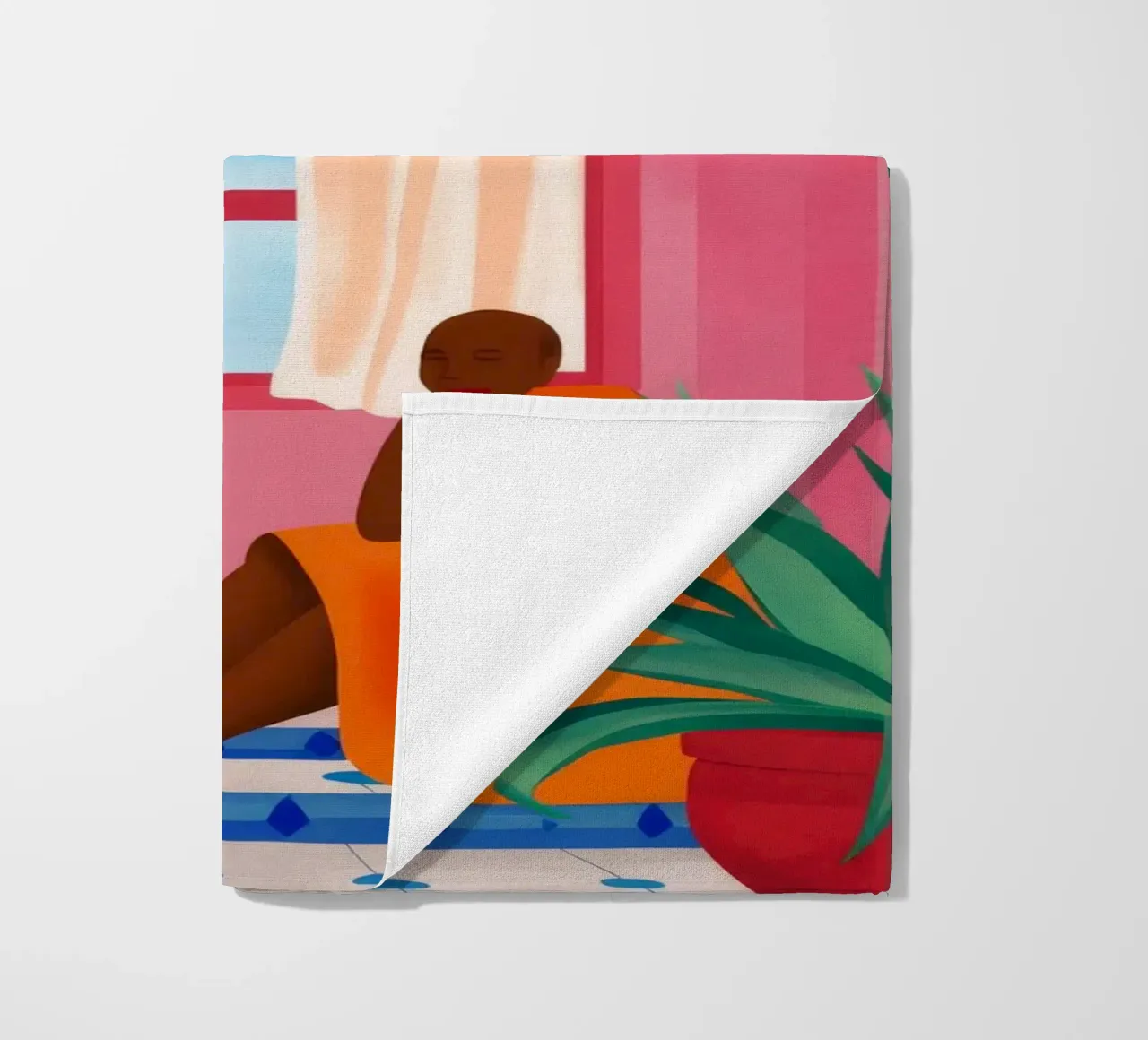 Donna in un arco rosa telo mare da Silk Palette