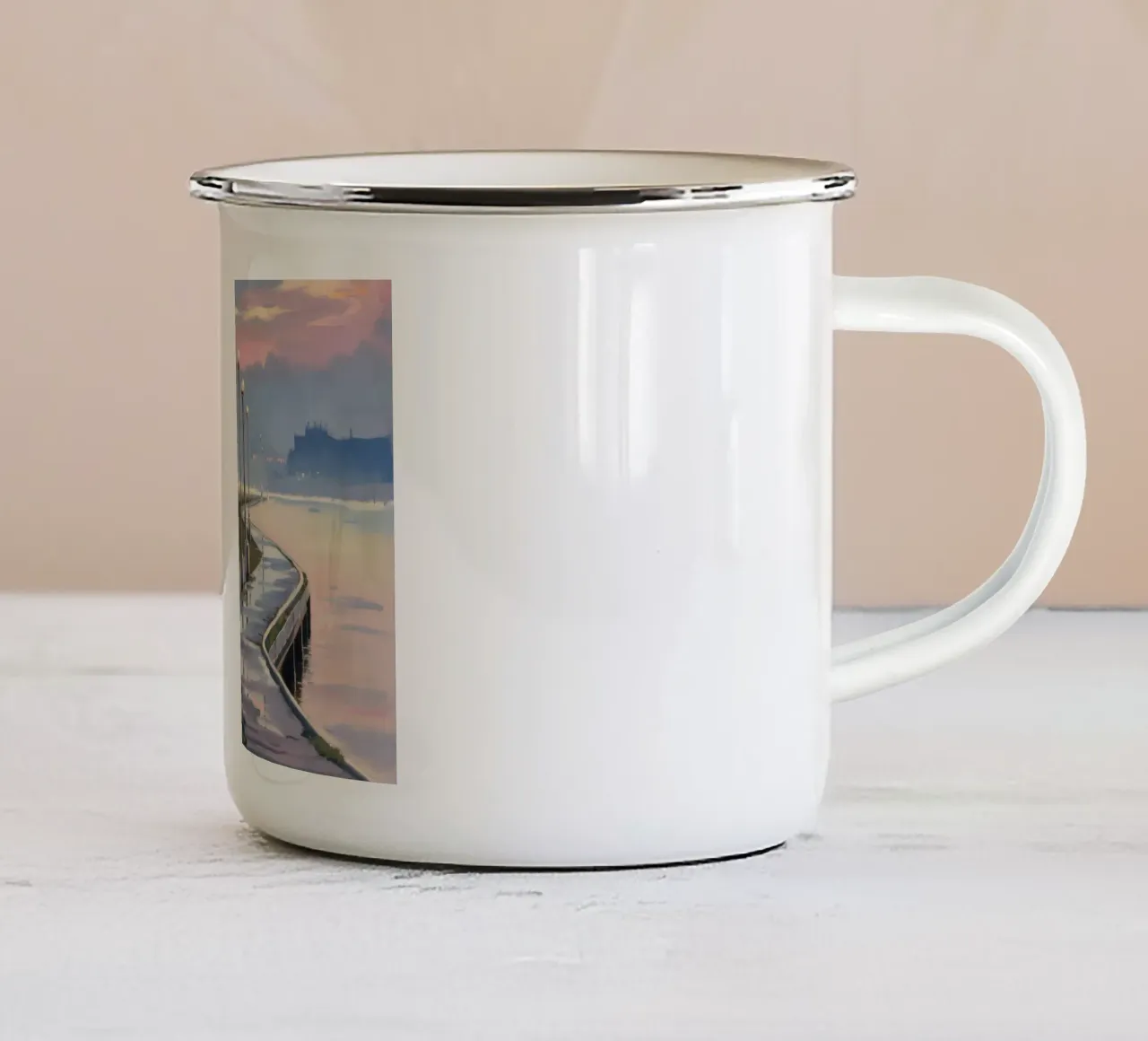 Crepuscoli Lungomare tazza in smalto da Opal Strokes