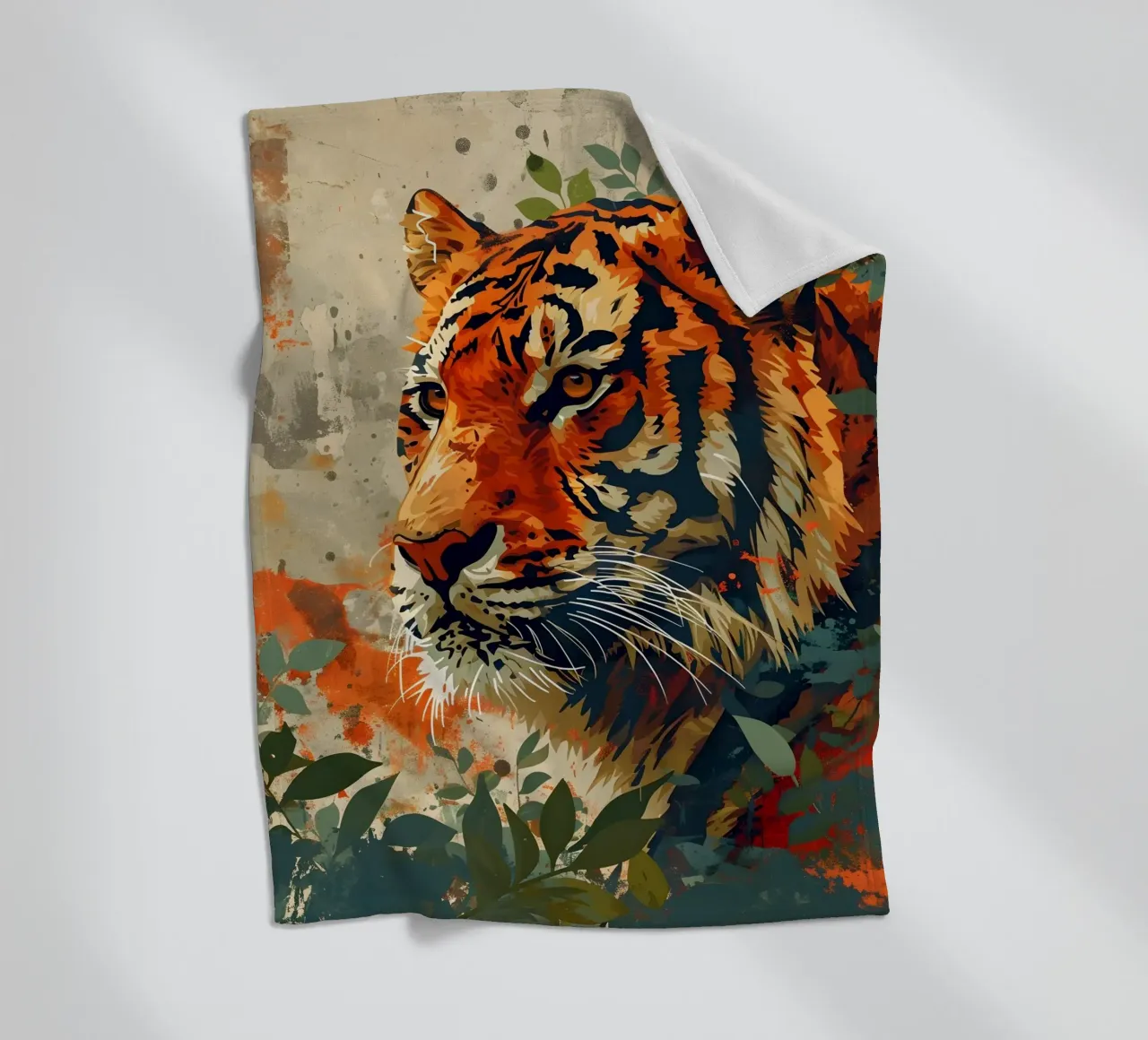 Arte vintage della tigre coperta in pile da WILD ART
