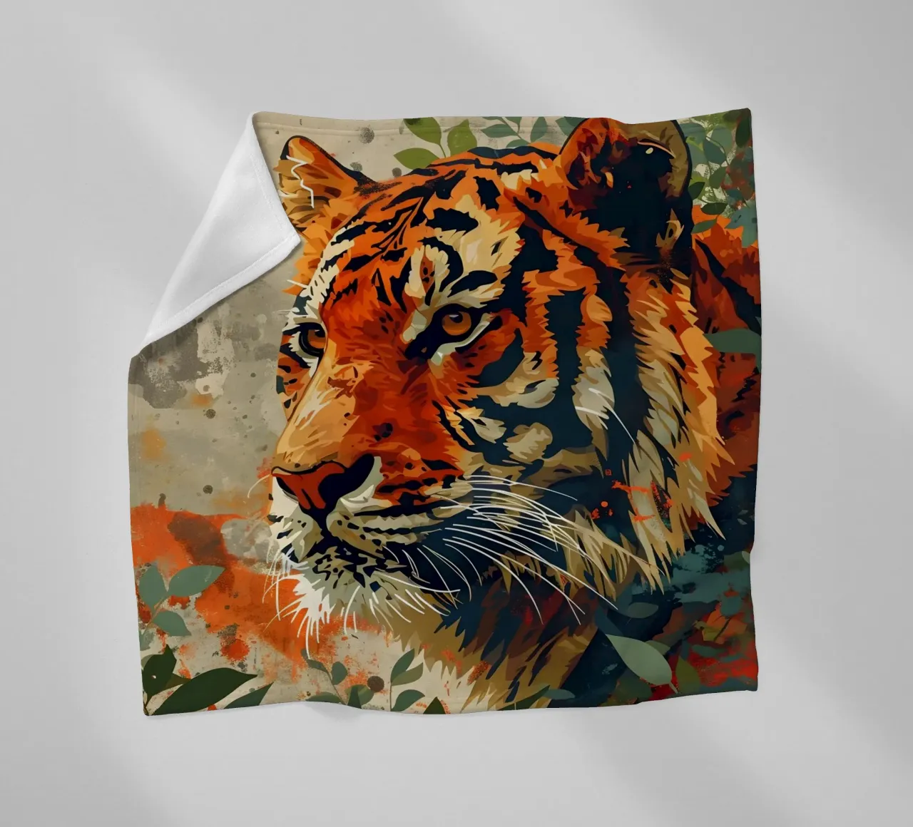 Arte vintage della tigre coperta in pile da WILD ART