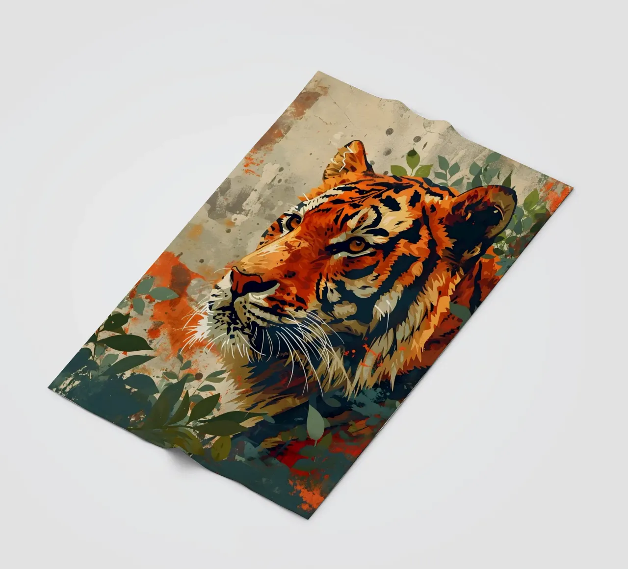Arte vintage della tigre coperta in pile da WILD ART