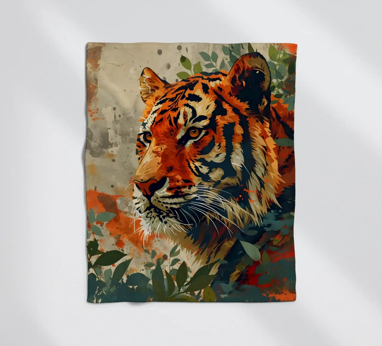 Arte vintage della tigre coperta in pile da WILD ART