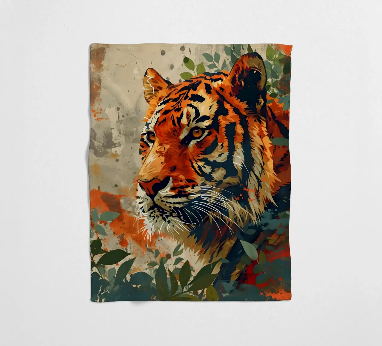 Arte vintage della tigre coperta in pile da WILD ART