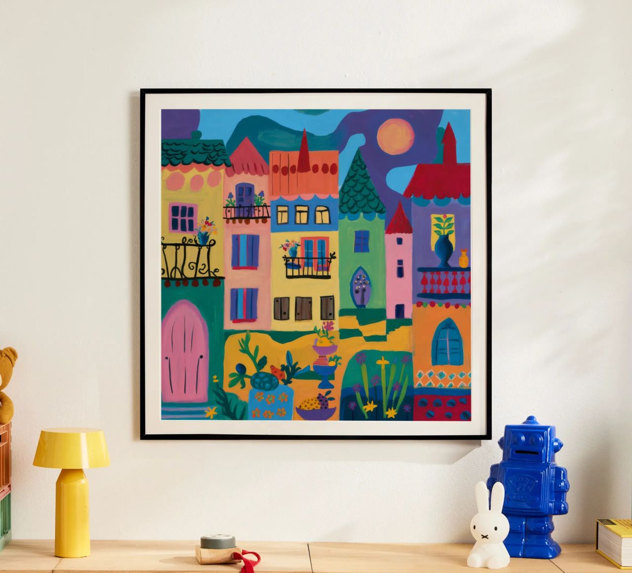 Ville fantastique et colorée poster de Silk Palette