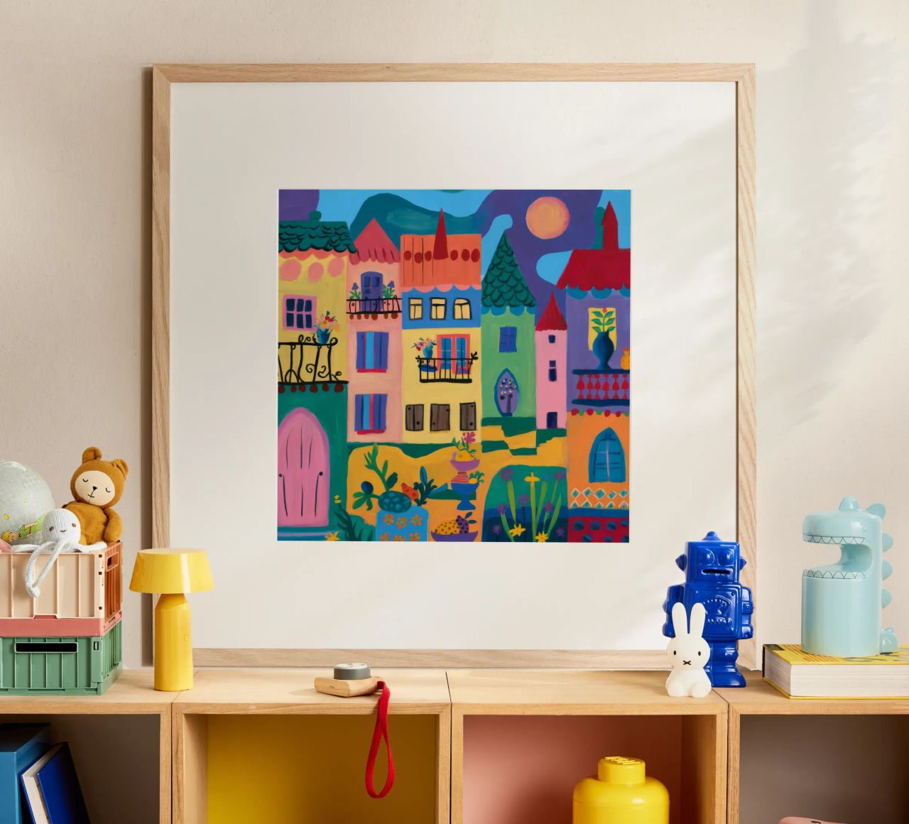 Ville fantastique et colorée poster de Silk Palette