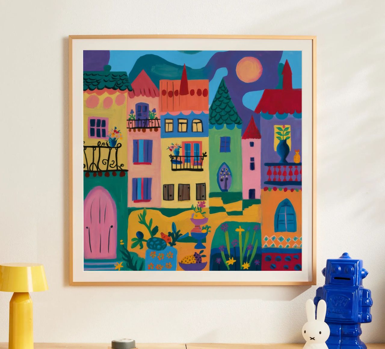 Ville fantastique et colorée poster de Silk Palette