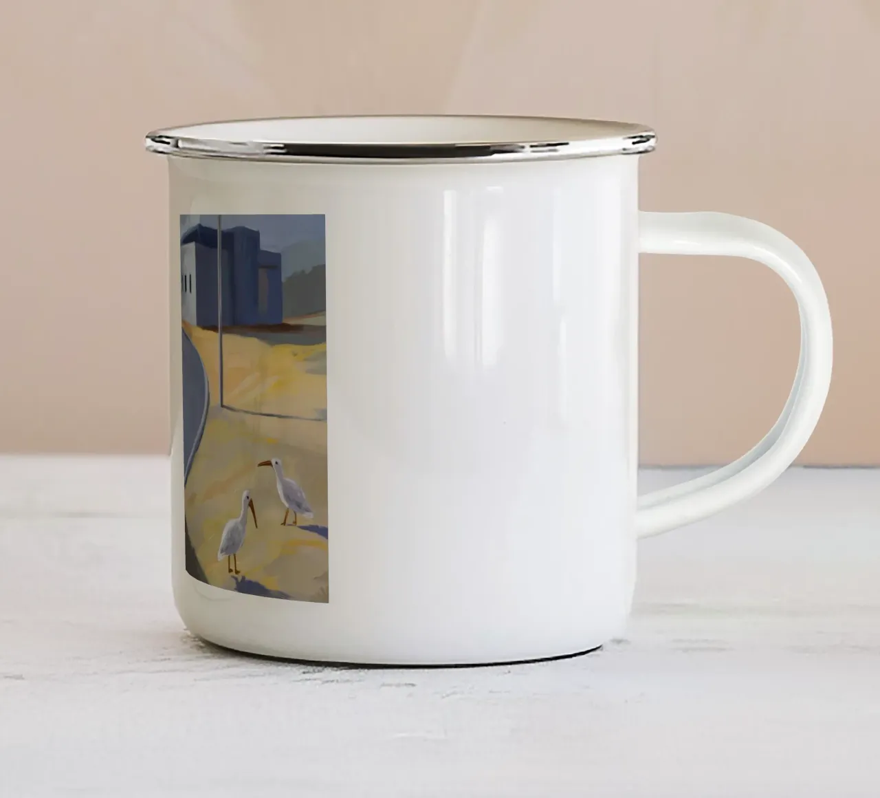 Attraversamento di sentieri in cemento tazza in smalto da Opal Strokes