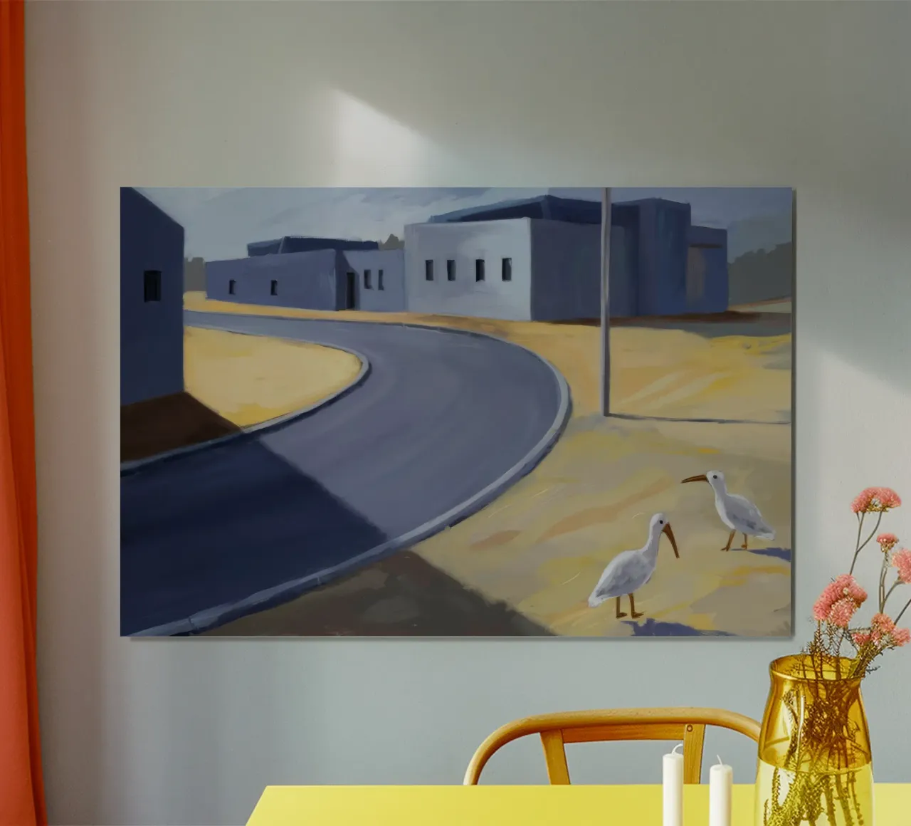 Attraversamento di sentieri in cemento poster con telaio in legno da Opal Strokes