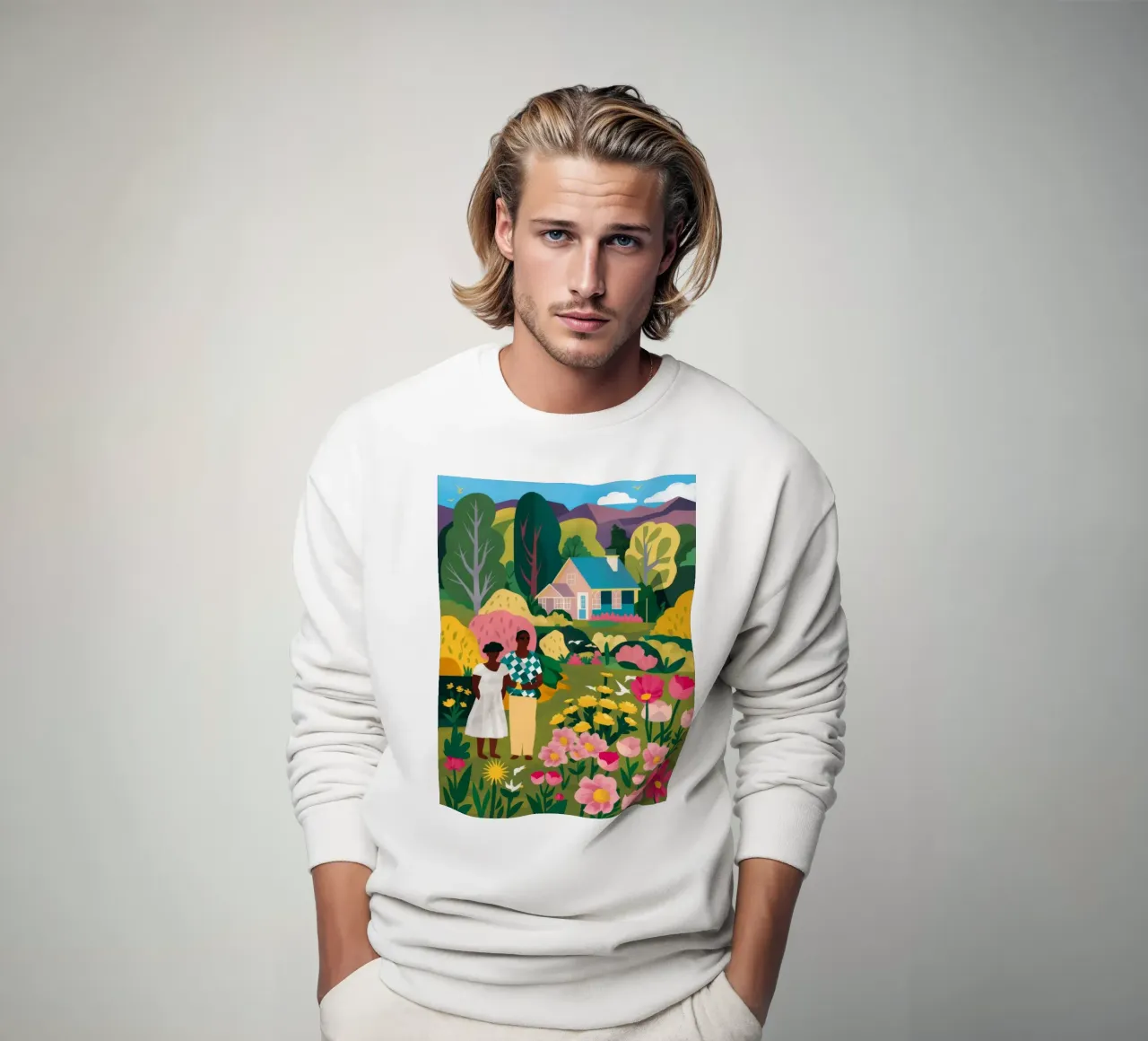 Picnic in the Flowers sweatshirt by Silk Palette