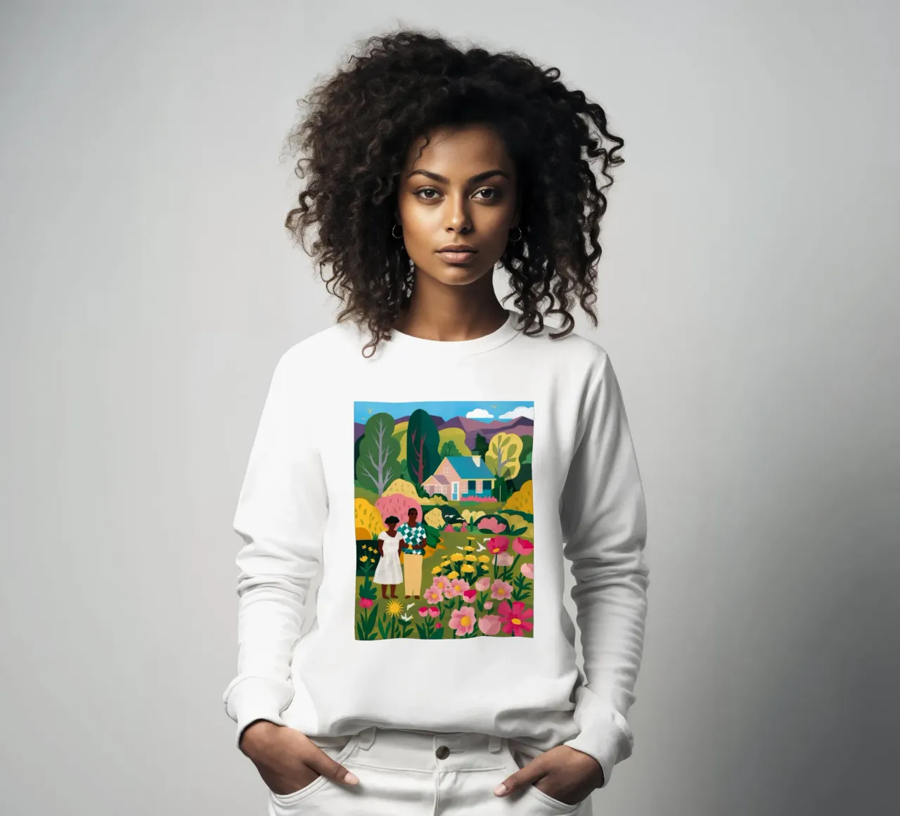 Picnic in the Flowers sweatshirt by Silk Palette