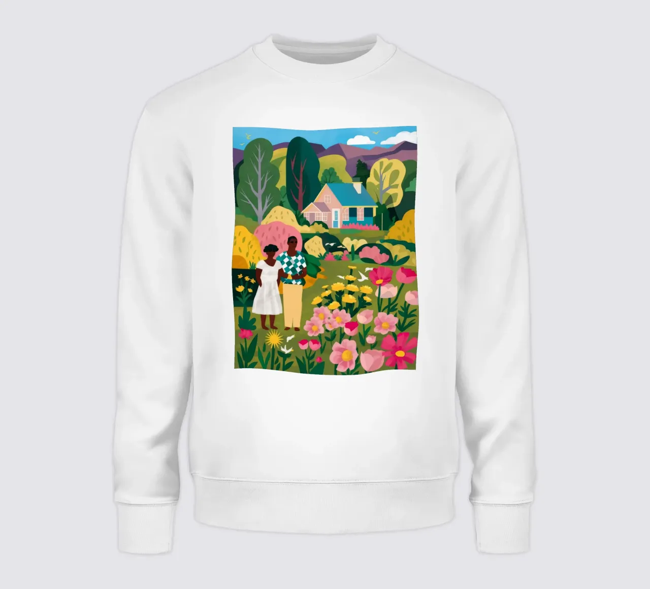 Picnic in the Flowers sweatshirt by Silk Palette