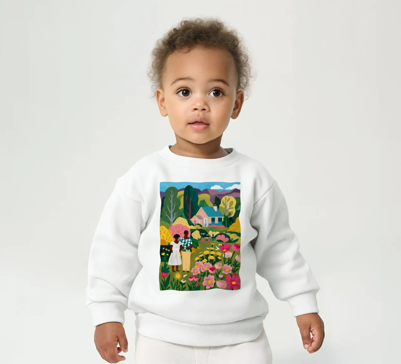Picnic tra i fiori felpa neonato da Silk Palette